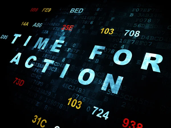 Time concept: Time for Action on Digital background