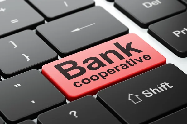 Currency concept: Bank Cooperative on computer keyboard background