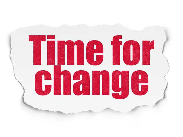 Time concept: Time for Change on Torn Paper background