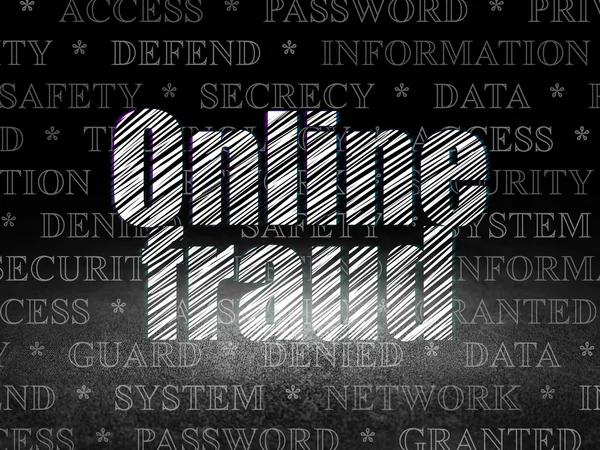 Privacy concept: Online Fraud in grunge dark room