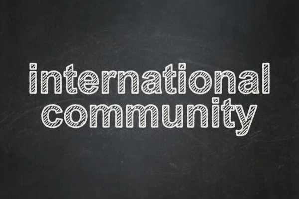 Politics concept: International Community on chalkboard background