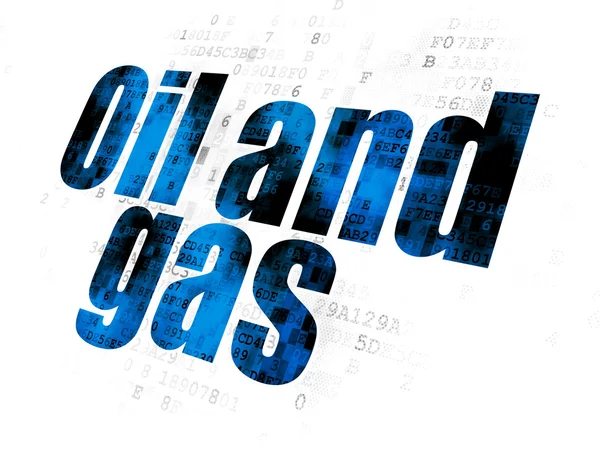 Manufacuring concept: Oil and Gas on Digital background