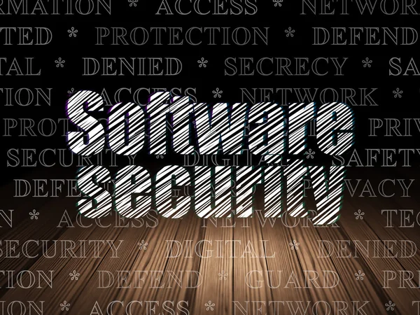 Security concept: Software Security in grunge dark room