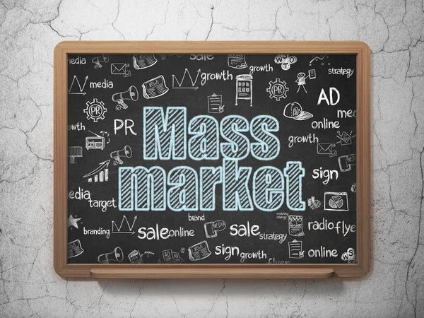 Marketing concept: Mass Market on School Board background