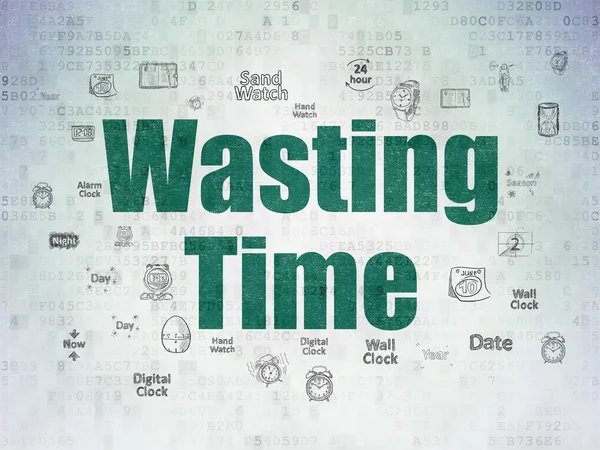 Timeline concept: Wasting Time on Digital Paper background