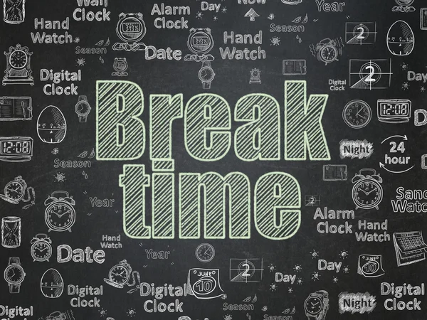 Time concept: Break Time on School Board background