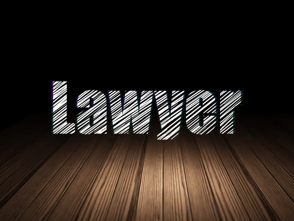 Law concept: Lawyer in grunge dark room