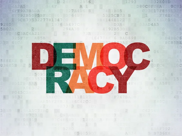 Politics concept: Democracy on Digital Paper background