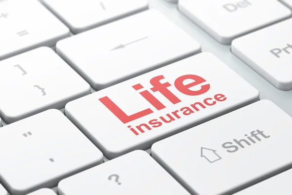 Insurance concept: Life Insurance on computer keyboard background
