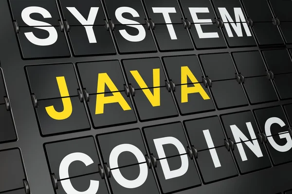 Programming concept: Java on airport board background