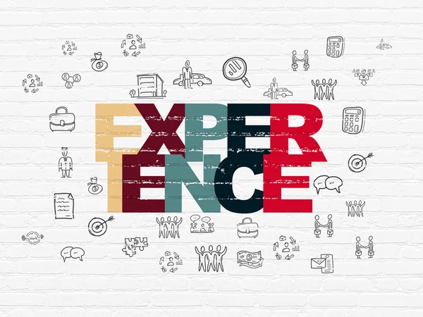 Business concept: Experience on wall background