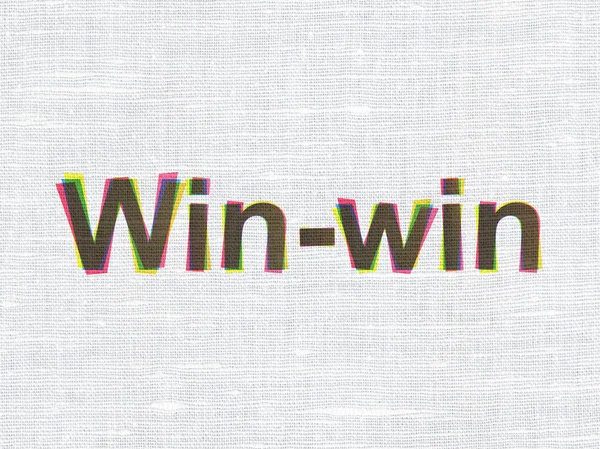 Business concept: Win-Win on fabric texture background