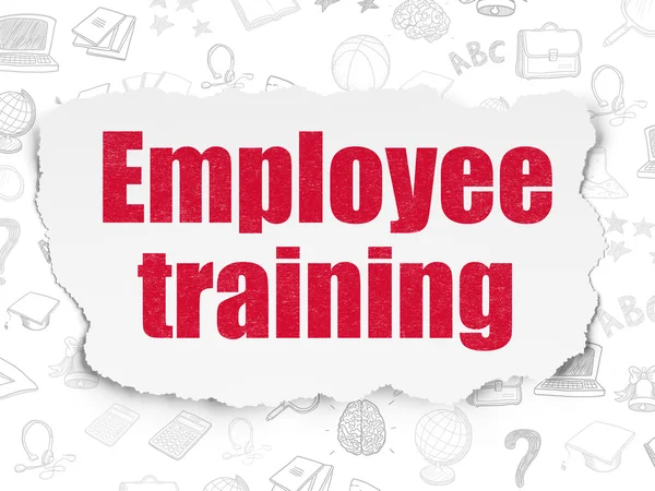 Education concept: Employee Training on Torn Paper background