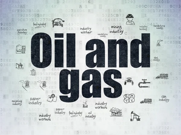 Industry concept: Oil and Gas on Digital Paper background