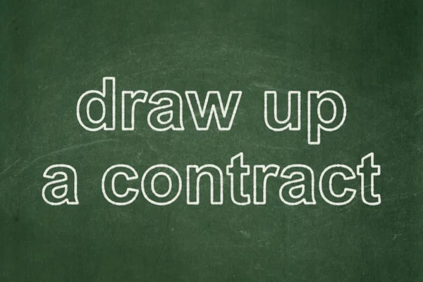 Law concept: Draw up A contract on chalkboard background