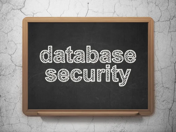 Database concept: Database Security on chalkboard background