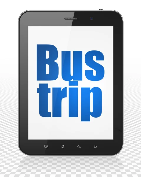 Tourism concept: Tablet Pc Computer with Bus Trip on display