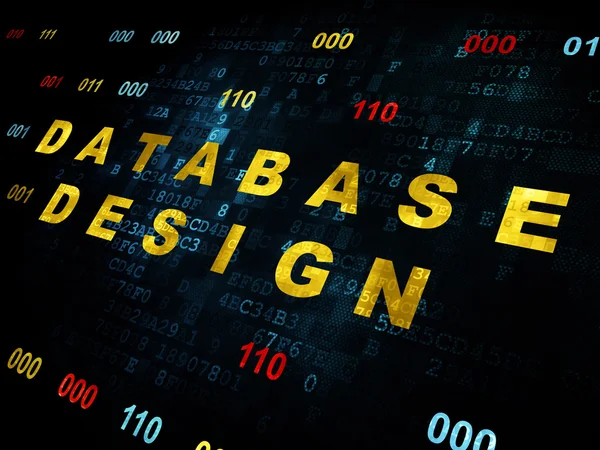 Database concept: Database Design on Digital background