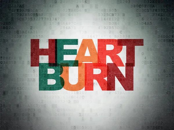 Healthcare concept: Heartburn on Digital Data Paper background
