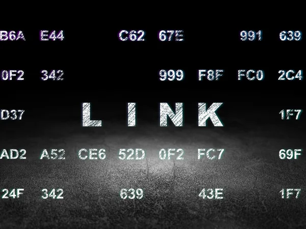 Web development concept: Link in grunge dark room