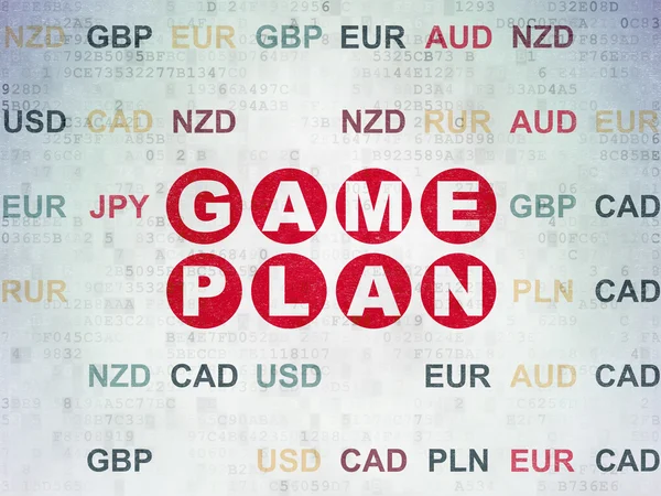 Finance concept: Game Plan on Digital Data Paper background