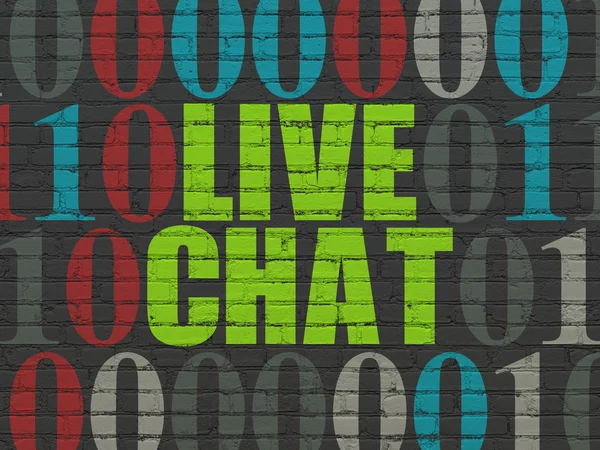 Web development concept: Live Chat on wall background