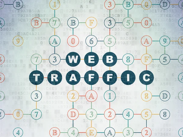 Web design concept: Web Traffic on Digital Data Paper background