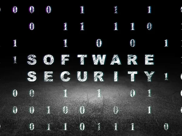 Protection concept: Software Security in grunge dark room