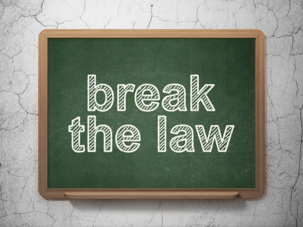 Law concept: Break The Law on chalkboard background