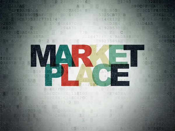 Marketing concept: Marketplace on Digital Data Paper background