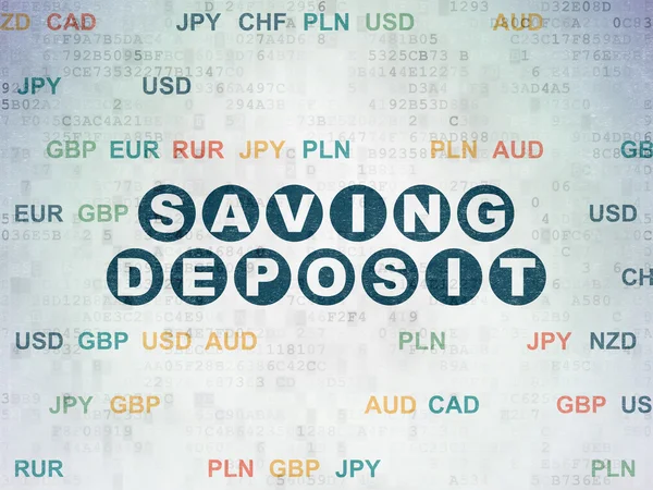 Banking concept: Saving Deposit on Digital Data Paper background