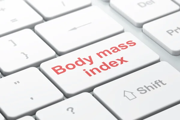 Healthcare concept: Body Mass Index on computer keyboard background