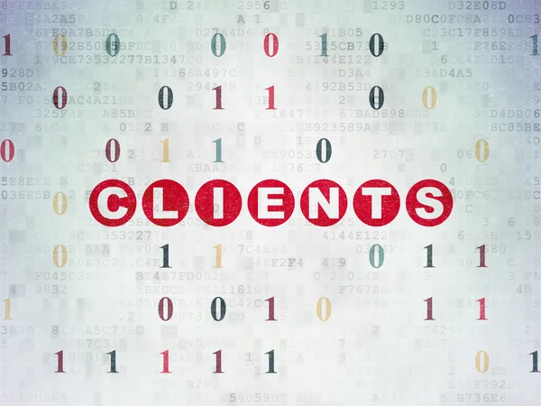 Business concept: Clients on Digital Data Paper background