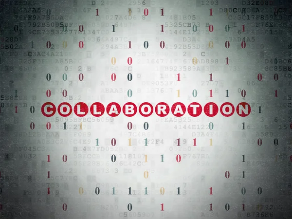 Finance concept: Collaboration on Digital Data Paper background