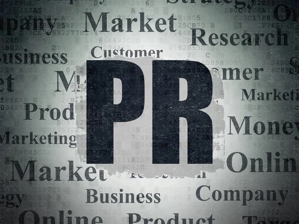 Marketing concept: PR on Digital Data Paper background