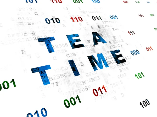 Time concept: Tea Time on Digital background