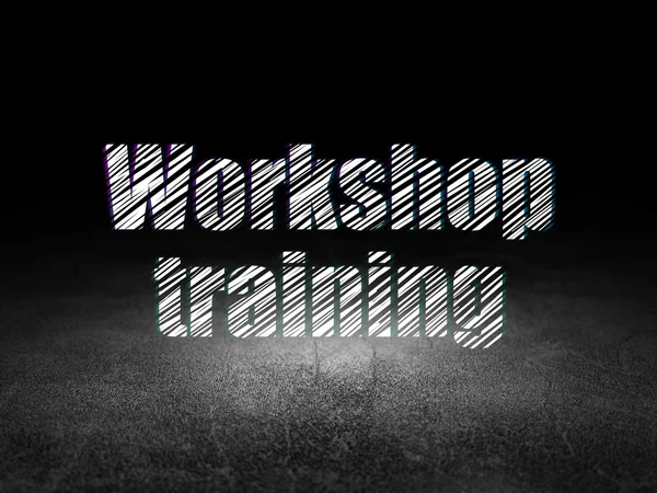 Studying concept: Workshop Training in grunge dark room