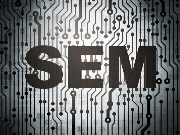 Marketing concept: circuit board with SEM