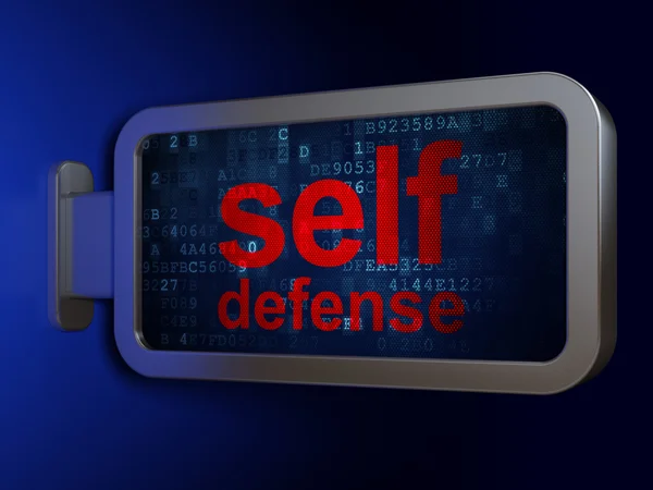 Privacy concept: Self Defense on billboard background