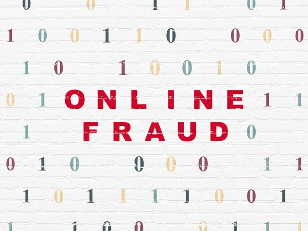Safety concept: Online Fraud on wall background