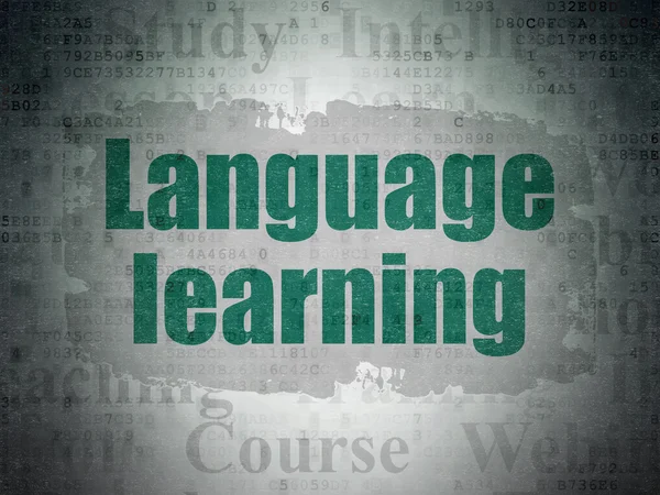 Studying concept: Language Learning on Digital Data Paper background