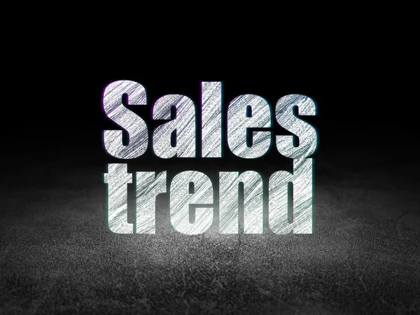Marketing concept: Sales Trend in grunge dark room