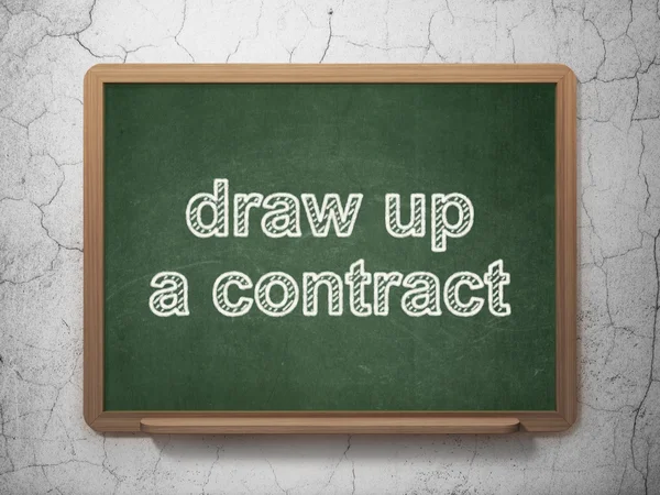 Law concept: Draw up A contract on chalkboard background