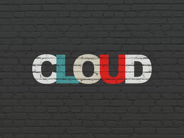 Cloud technology concept: Cloud on wall background