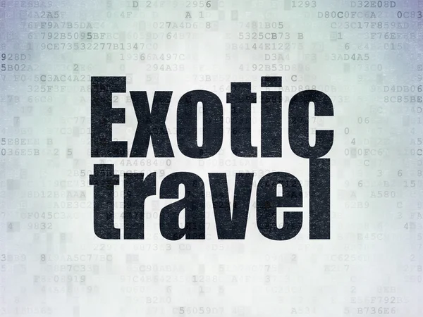 Travel concept: Exotic Travel on Digital Data Paper background
