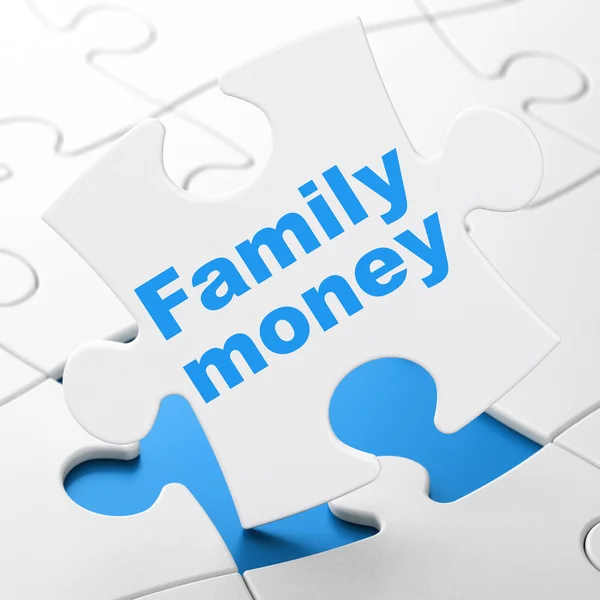 Currency concept: Family Money on puzzle background