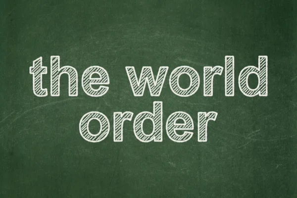 Politics concept: The World Order on chalkboard background