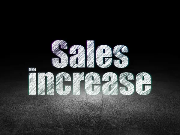 Marketing concept: Sales Increase in grunge dark room