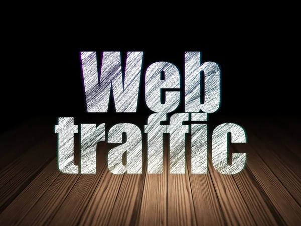 Web design concept: Web Traffic in grunge dark room