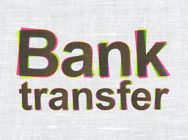 Currency concept: Bank Transfer on fabric texture background